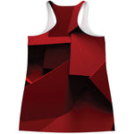 Red Geometric Print Women's Racerback Tank Top
