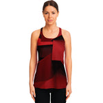 Red Geometric Print Women's Racerback Tank Top