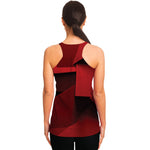 Red Geometric Print Women's Racerback Tank Top