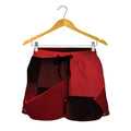Red Geometric Print Women's Shorts