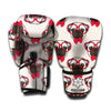 Red Glasses Pug Pattern Print Boxing Gloves
