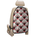 Red Glasses Pug Pattern Print Car Seat Organizers
