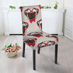 Red Glasses Pug Pattern Print Dining Chair Slipcover