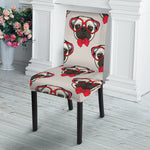 Red Glasses Pug Pattern Print Dining Chair Slipcover