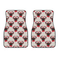 Red Glasses Pug Pattern Print Front Car Floor Mats