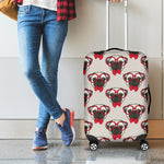Red Glasses Pug Pattern Print Luggage Cover