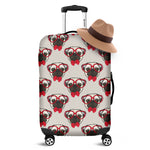 Red Glasses Pug Pattern Print Luggage Cover