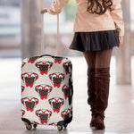 Red Glasses Pug Pattern Print Luggage Cover