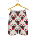 Red Glasses Pug Pattern Print Men's Shorts