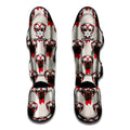 Red Glasses Pug Pattern Print Muay Thai Shin Guards