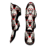 Red Glasses Pug Pattern Print Muay Thai Shin Guard