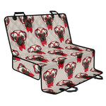Red Glasses Pug Pattern Print Pet Car Back Seat Cover