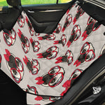 Red Glasses Pug Pattern Print Pet Car Back Seat Cover