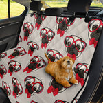 Red Glasses Pug Pattern Print Pet Car Back Seat Cover