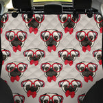 Red Glasses Pug Pattern Print Pet Car Back Seat Cover