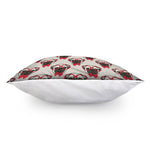 Red Glasses Pug Pattern Print Pillow Cover