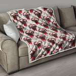 Red Glasses Pug Pattern Print Quilt