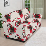Red Glasses Pug Pattern Print Sofa Cover
