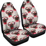 Red Glasses Pug Pattern Print Universal Fit Car Seat Covers