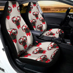 Red Glasses Pug Pattern Print Universal Fit Car Seat Covers