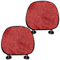 Red (NOT Real) Glitter Print Car Headrest Covers