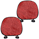Red Glitter Artwork Print (NOT Real Glitter) Car Headrest Covers