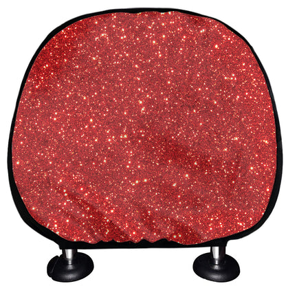 Red Glitter Artwork Print (NOT Real Glitter) Car Headrest Covers