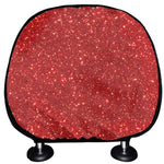 Red Glitter Artwork Print (NOT Real Glitter) Car Headrest Covers