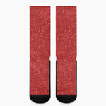 Red Glitter Artwork Print (NOT Real Glitter) Crew Socks