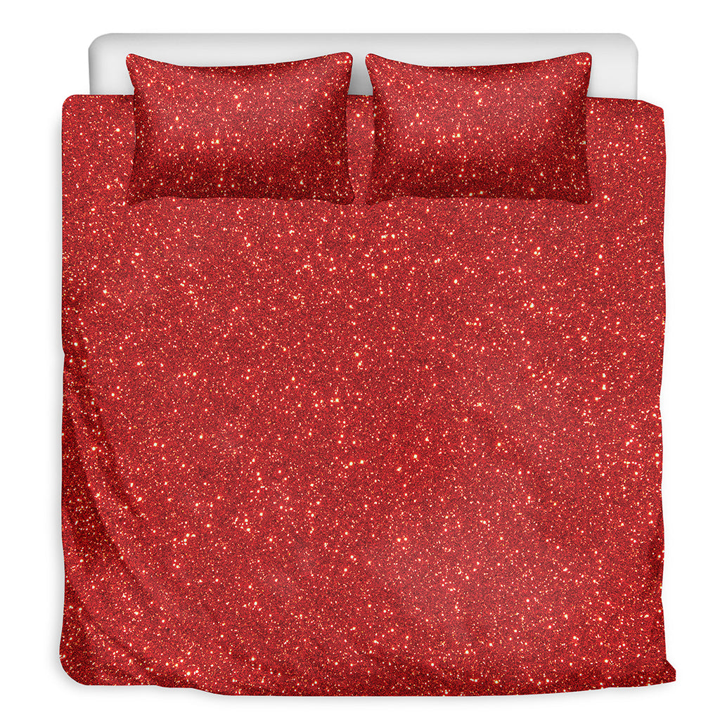Red Glitter Artwork Print (NOT Real Glitter) Duvet Cover Bedding Set