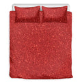 Red (NOT Real) Glitter Print Duvet Cover Bedding Set
