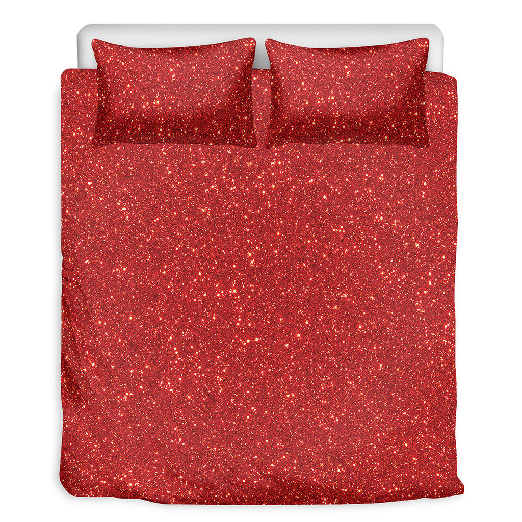 Red Glitter Artwork Print (NOT Real Glitter) Duvet Cover Bedding Set