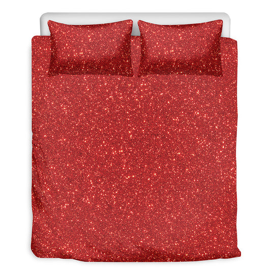 Red Glitter Artwork Print (NOT Real Glitter) Duvet Cover Bedding Set
