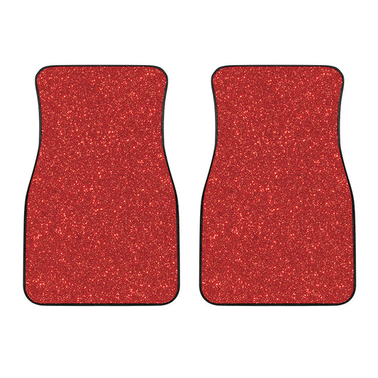 Red Glitter Artwork Print (NOT Real Glitter) Front Car Floor Mats
