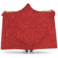 Red (NOT Real) Glitter Print Hooded Blanket