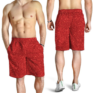 Red Glitter Artwork Print (NOT Real Glitter) Men's Shorts