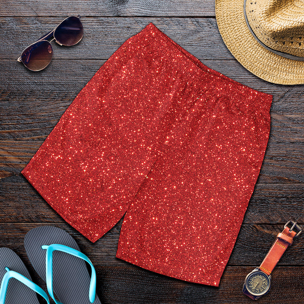Red Glitter Artwork Print (NOT Real Glitter) Men's Shorts