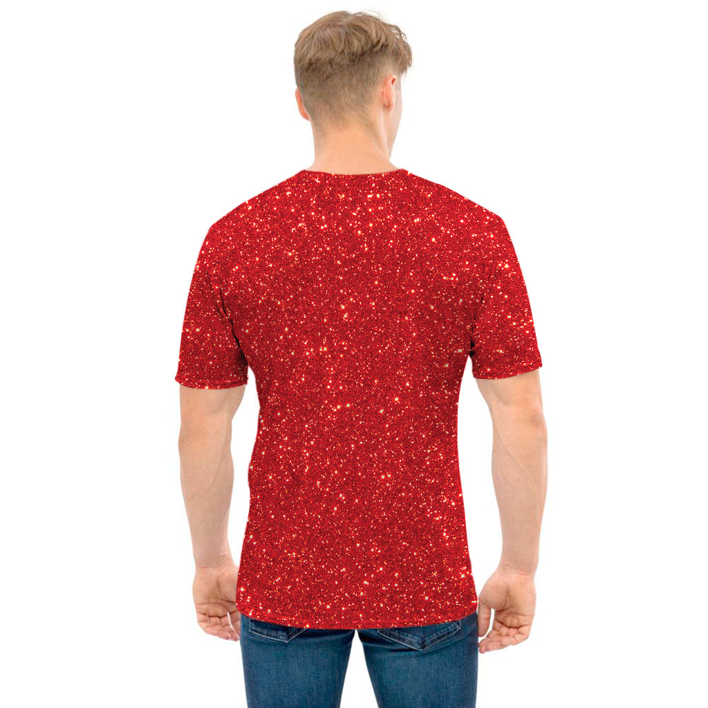 Red Glitter Artwork Print (NOT Real Glitter) Men's T-Shirt