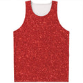 Red (NOT Real) Glitter Print Men's Tank Top