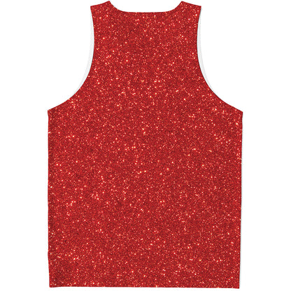 Red Glitter Artwork Print (NOT Real Glitter) Men's Tank Top