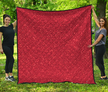 Red Glitter Artwork Print (NOT Real Glitter) Quilt