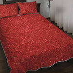 Red Glitter Artwork Print (NOT Real Glitter) Quilt Bed Set