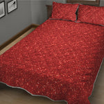 Red Glitter Artwork Print (NOT Real Glitter) Quilt Bed Set