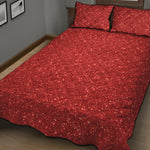 Red Glitter Artwork Print (NOT Real Glitter) Quilt Bed Set