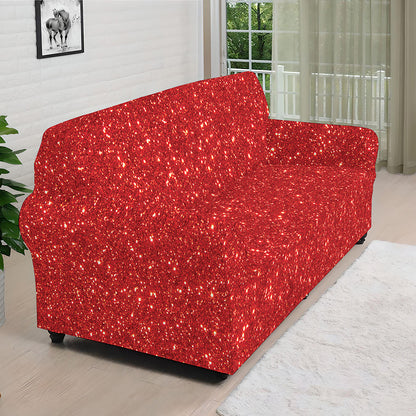 Red Glitter Artwork Print (NOT Real Glitter) Sofa Cover