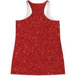 Red Glitter Artwork Print (NOT Real Glitter) Women's Racerback Tank Top