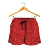 Red Glitter Artwork Print (NOT Real Glitter) Women's Shorts