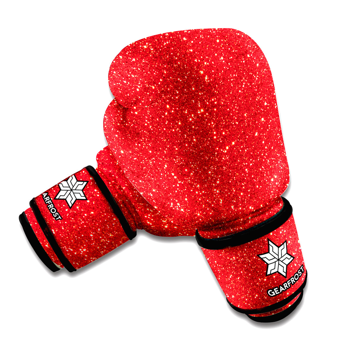 Red Glitter Texture Print Boxing Gloves