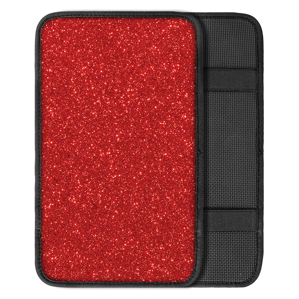 Red Glitter Texture Print Car Center Console Cover