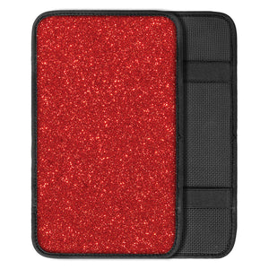 Red Glitter Texture Print Car Center Console Cover